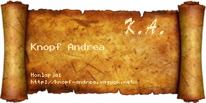 Knopf Andrea névjegykártya